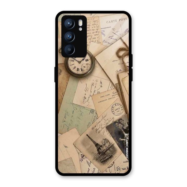 Vintage Postcards Glass Back Case for Oppo Reno6 5G