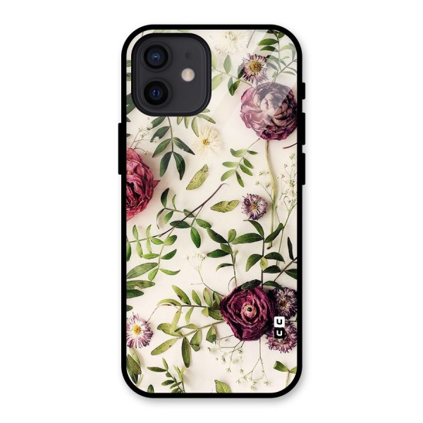 Vintage Rust Floral Glass Back Case for iPhone 12
