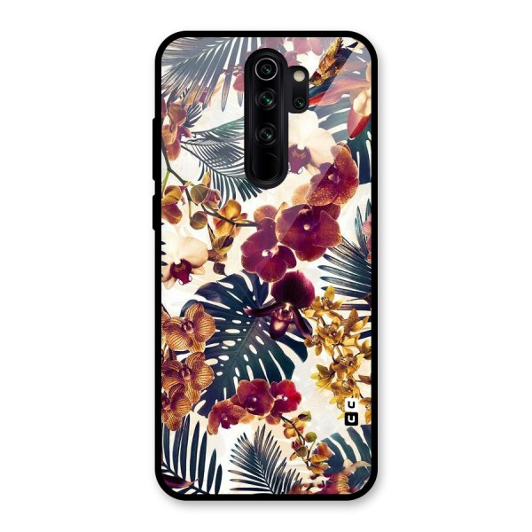 Vintage Rustic Flowers Glass Back Case for Redmi Note 8 Pro