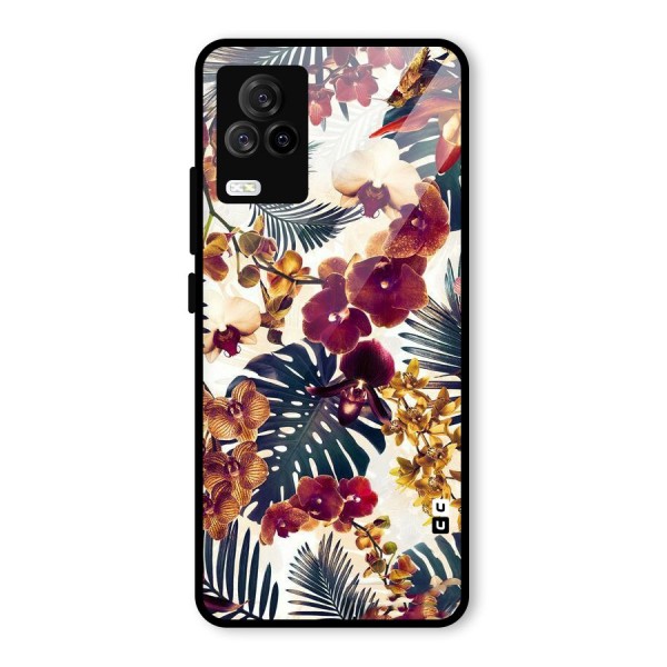 Vintage Rustic Flowers Glass Back Case for Vivo iQOO 7 Legend 5G