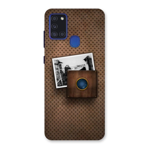 Vintage Wood Camera Back Case for Galaxy A21s