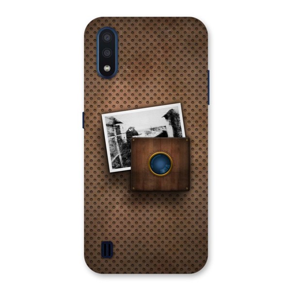 Vintage Wood Camera Back Case for Galaxy M01