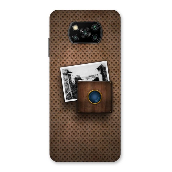 Vintage Wood Camera Back Case for Poco X3