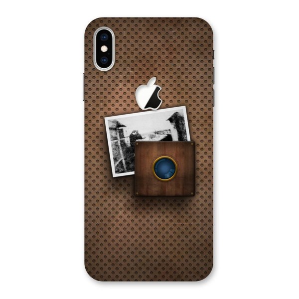 Vintage Wood Camera Back Case for iPhone XS Max Apple Cut