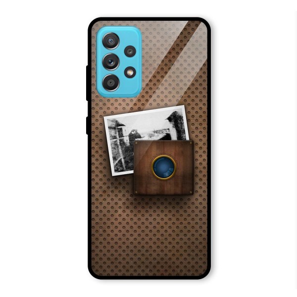 Vintage Wood Camera Glass Back Case for Galaxy A52