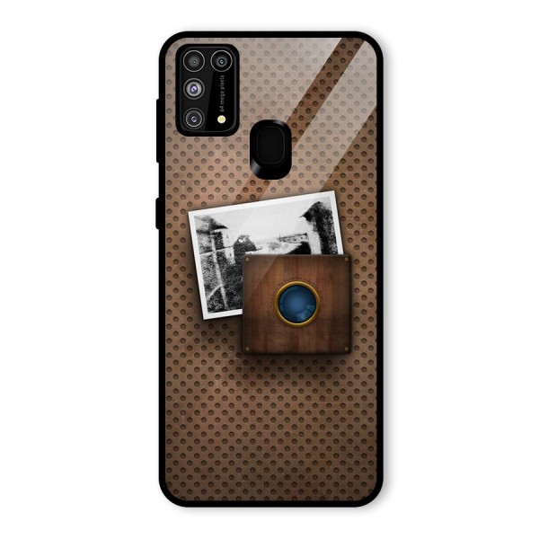 Vintage Wood Camera Glass Back Case for Galaxy M31
