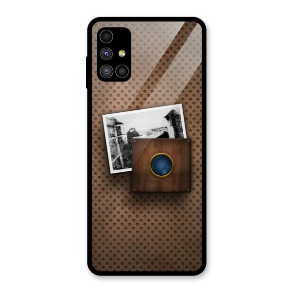 Vintage Wood Camera Glass Back Case for Galaxy M51