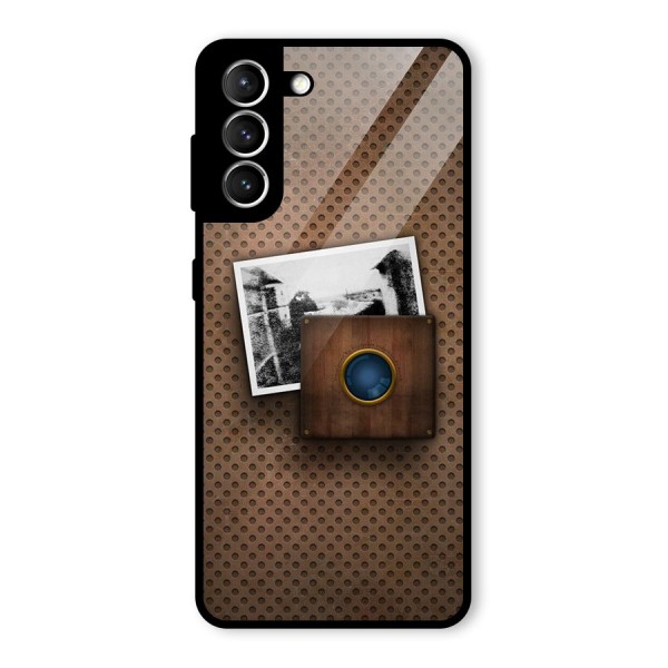 Vintage Wood Camera Glass Back Case for Galaxy S21 5G