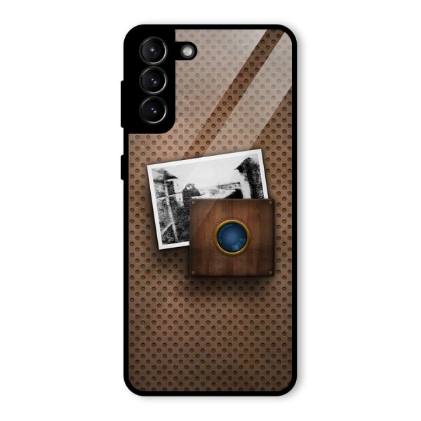 Vintage Wood Camera Glass Back Case for Galaxy S21 Plus