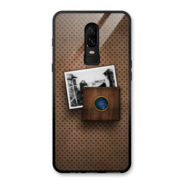 Vintage Wood Camera Glass Back Case for OnePlus 6