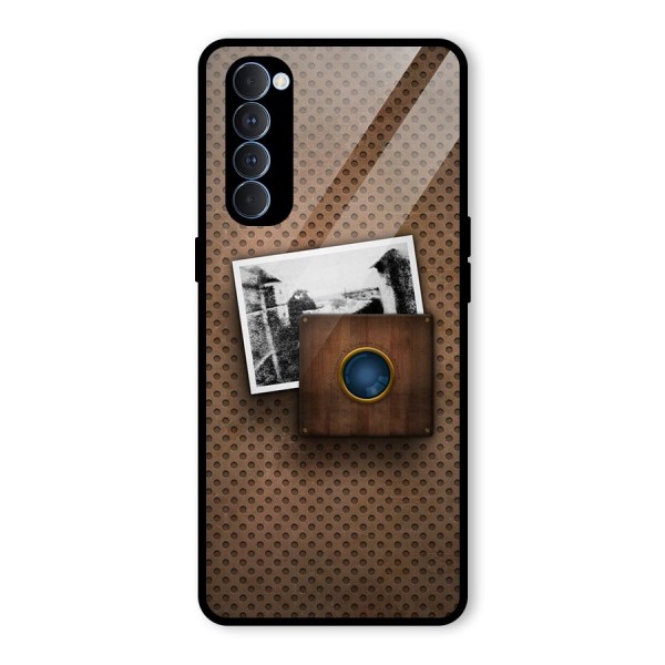 Vintage Wood Camera Glass Back Case for Oppo Reno4 Pro