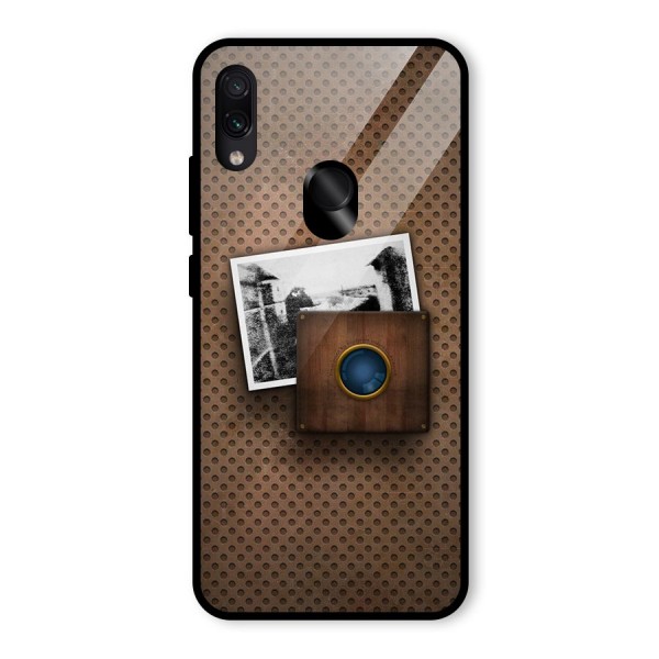 Vintage Wood Camera Glass Back Case for Redmi Note 7S