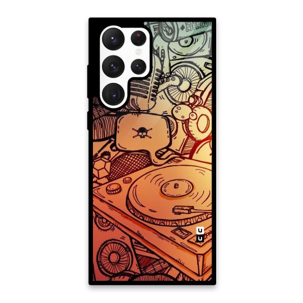 Vinyl Design Glass Back Case for Galaxy S22 Ultra 5G