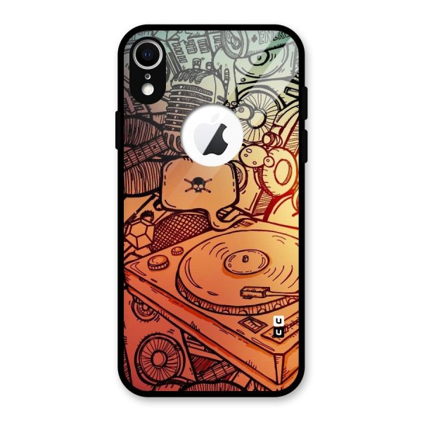 Vinyl Design Glass Back Case for iPhone XR Logo Cut