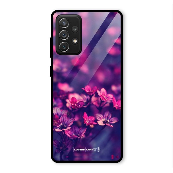 Violet Floral Glass Back Case for Galaxy A72