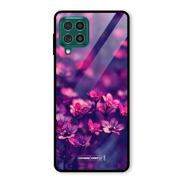 Violet Floral Glass Back Case for Galaxy F62