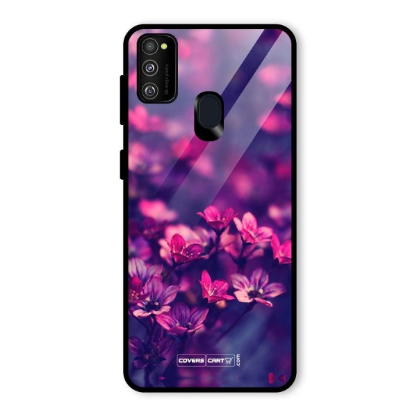 Violet Floral Glass Back Case for Galaxy M30s