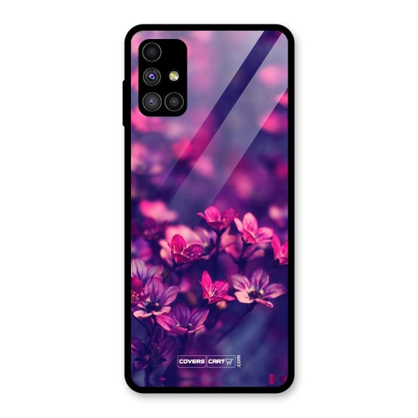 Violet Floral Glass Back Case for Galaxy M51