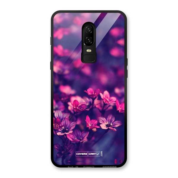 Violet Floral Glass Back Case for OnePlus 6