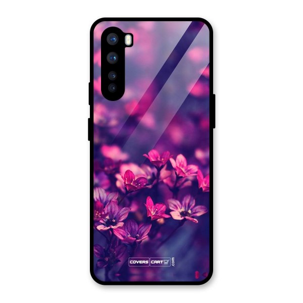 Violet Floral Glass Back Case for OnePlus Nord