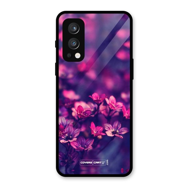 Violet Floral Glass Back Case for OnePlus Nord 2 5G