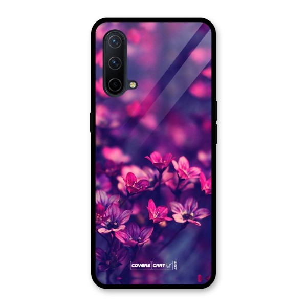 Violet Floral Glass Back Case for OnePlus Nord CE 5G