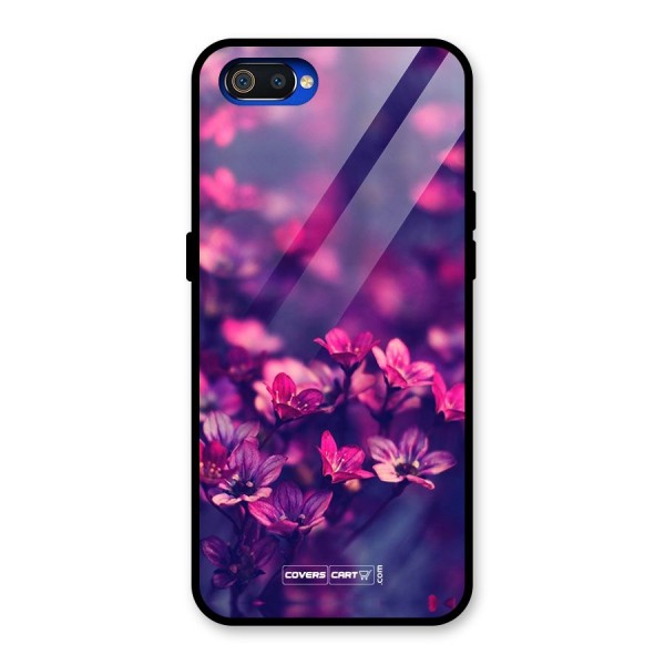 Violet Floral Glass Back Case for Realme C2