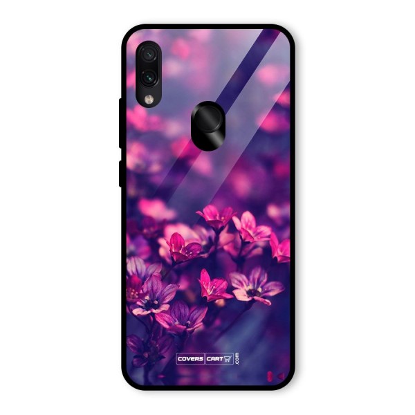 Violet Floral Glass Back Case for Redmi Note 7 Pro