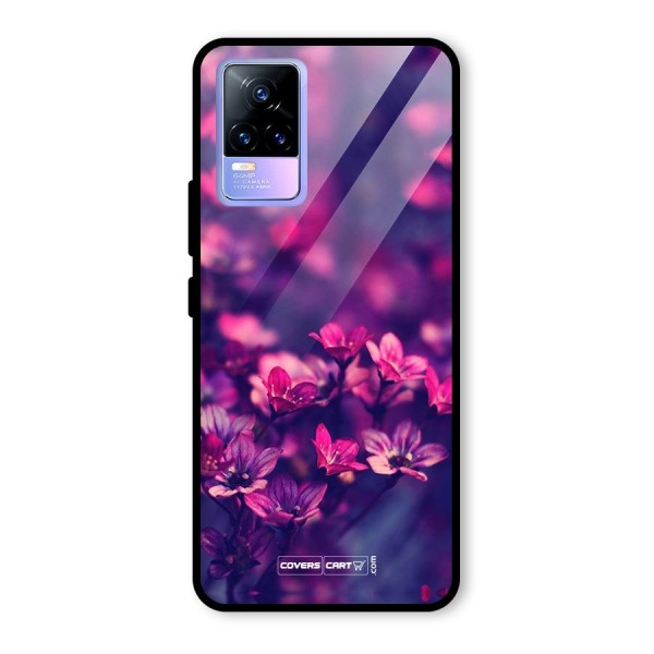 Violet Floral Glass Back Case for Vivo Y73