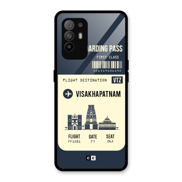 Vishakapatnam Boarding Pass Glass Back Case for Oppo F19 Pro Plus 5G