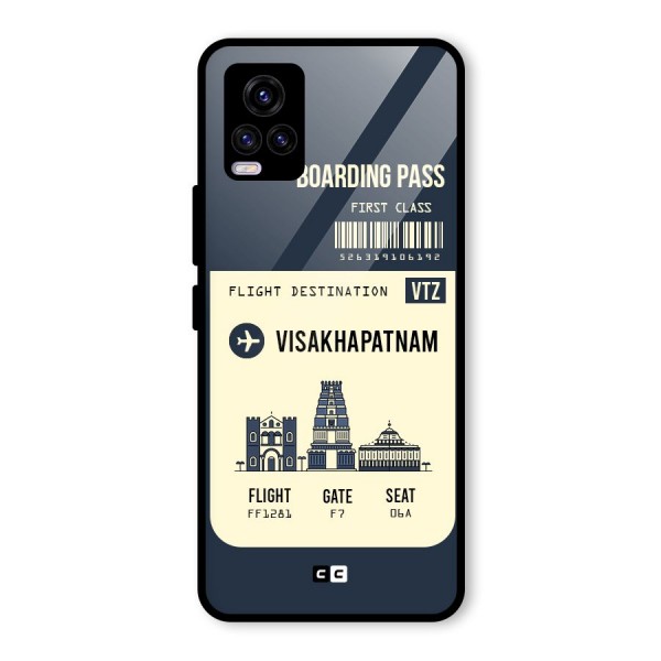 Vishakapatnam Boarding Pass Glass Back Case for Vivo V20