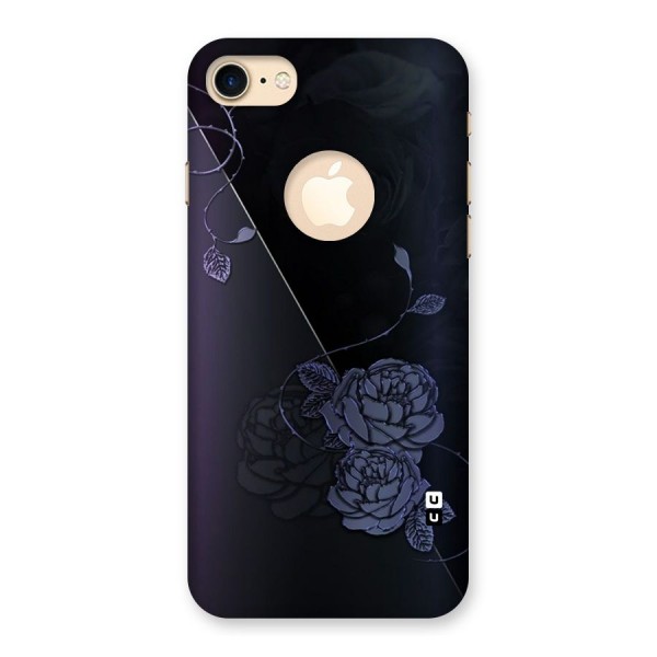 Voilet Floral Design Back Case for iPhone 7 Logo Cut