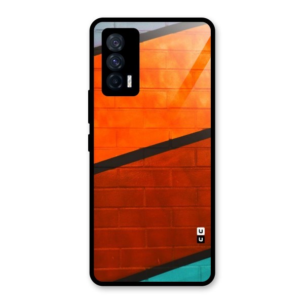 Wall Diagonal Stripes Glass Back Case for Vivo iQOO 7 5G