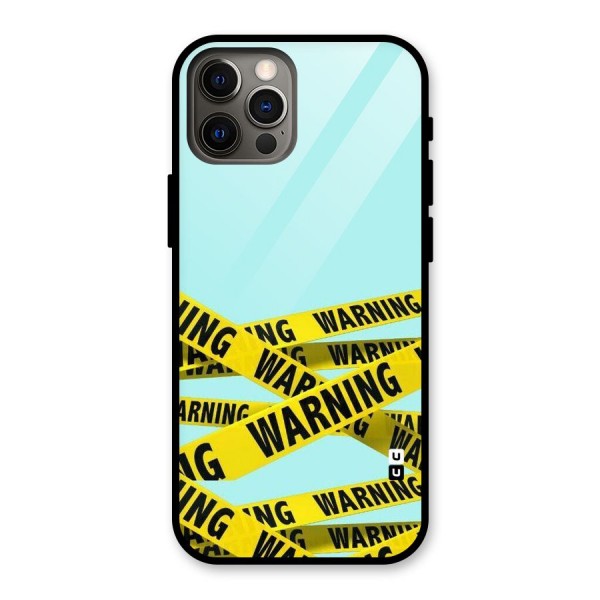Warning Design Glass Back Case for iPhone 12 Pro