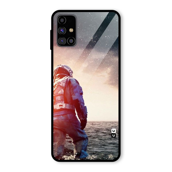 Water Astronaut Glass Back Case for Galaxy M31s
