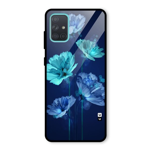 Water Flowers Glass Back Case for Galaxy A71