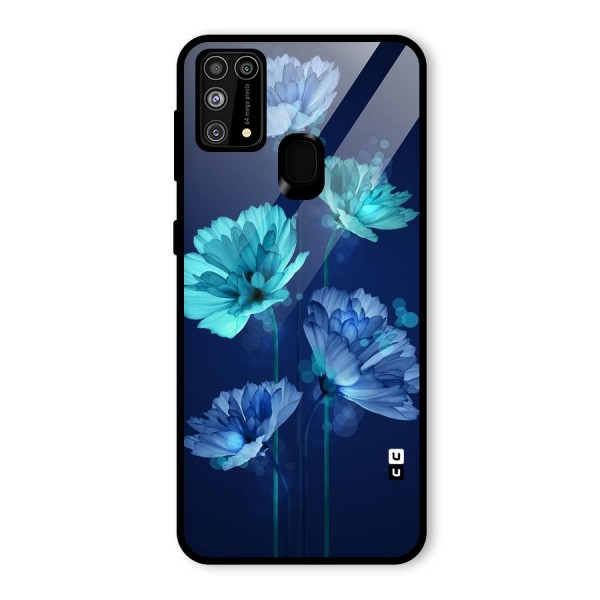 Water Flowers Glass Back Case for Galaxy M31