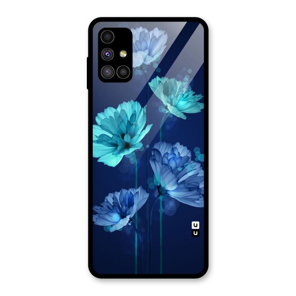 Water Flowers Glass Back Case for Galaxy M51