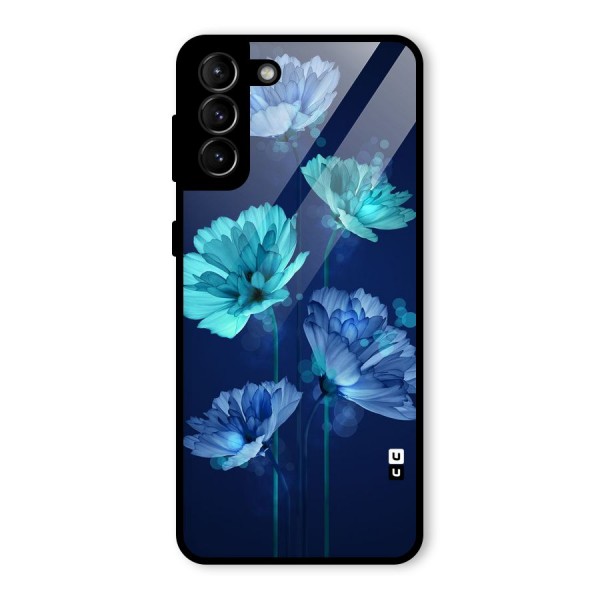 Water Flowers Glass Back Case for Galaxy S21 Plus