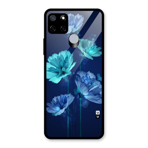 Water Flowers Glass Back Case for Realme C15