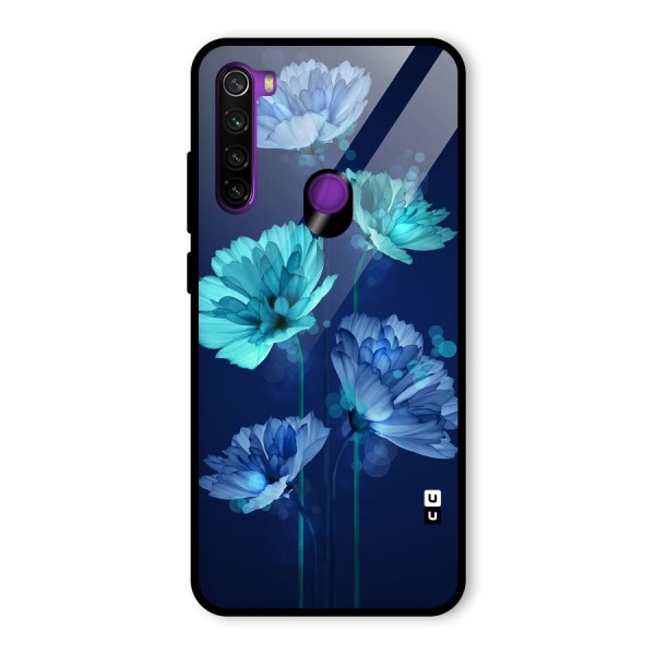 Water Flowers Glass Back Case for Redmi Note 8