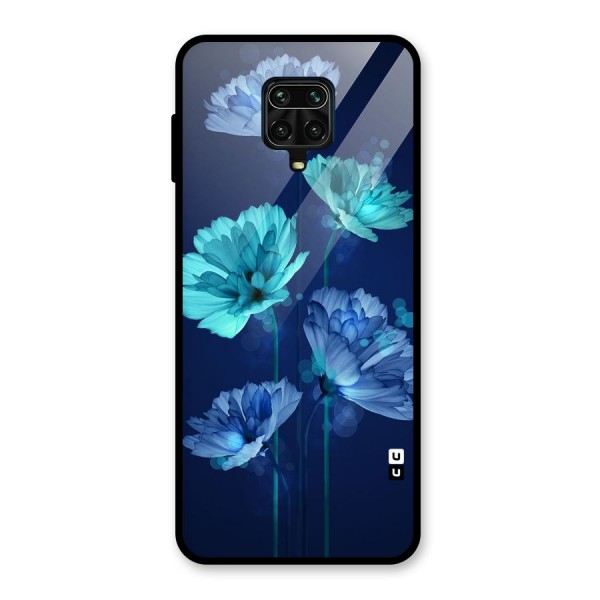 Water Flowers Glass Back Case for Redmi Note 9 Pro Max