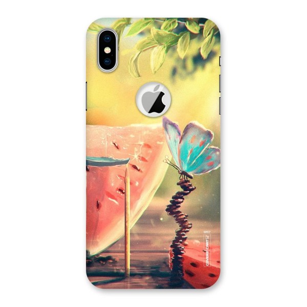 Watermelon Butterfly Back Case for iPhone X Logo Cut