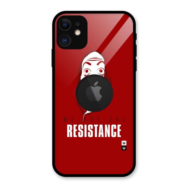 We Are Resistance Glass Back Case for iPhone 11 Logo Cut