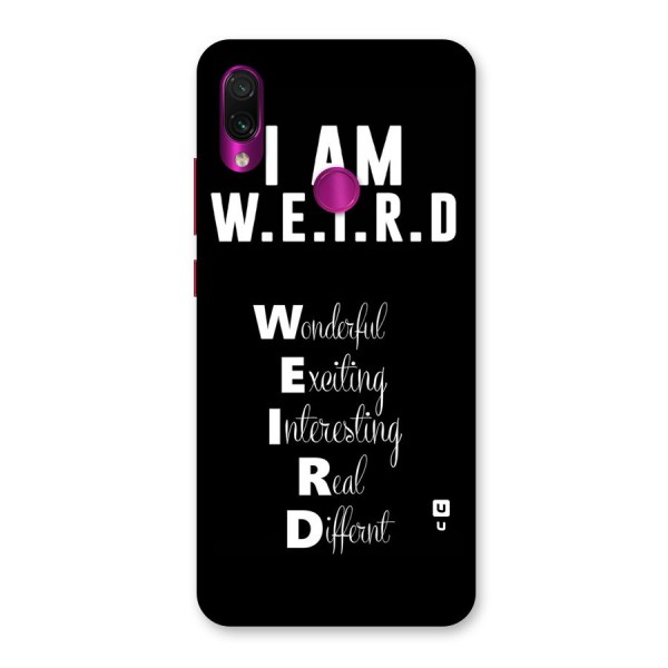 Weird Me Back Case for Redmi Note 7 Pro