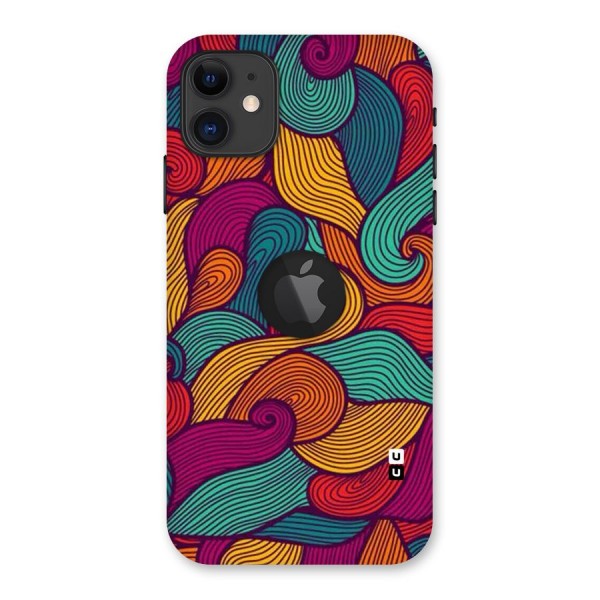 Whimsical Colors Back Case for iPhone 11 Logo Cut