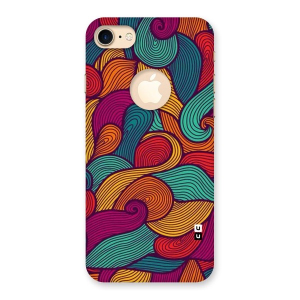 Whimsical Colors Back Case for iPhone 7 Logo Cut