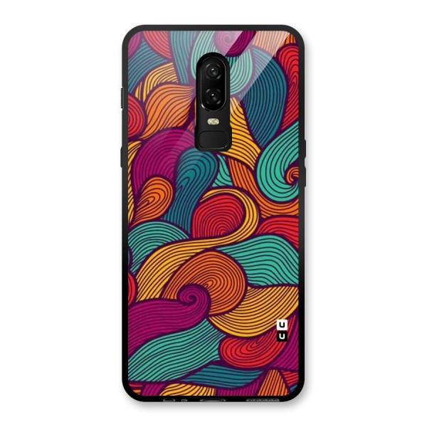 Whimsical Colors Glass Back Case for OnePlus 6