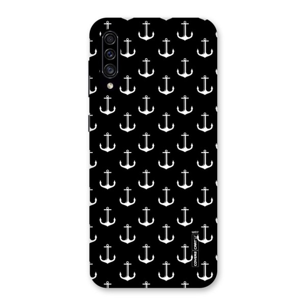 White And Black Anchor Pattern Back Case for Galaxy A30s