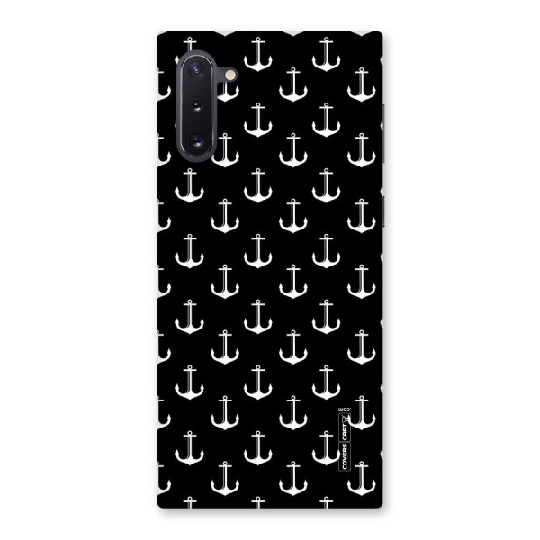 White And Black Anchor Pattern Back Case for Galaxy Note 10